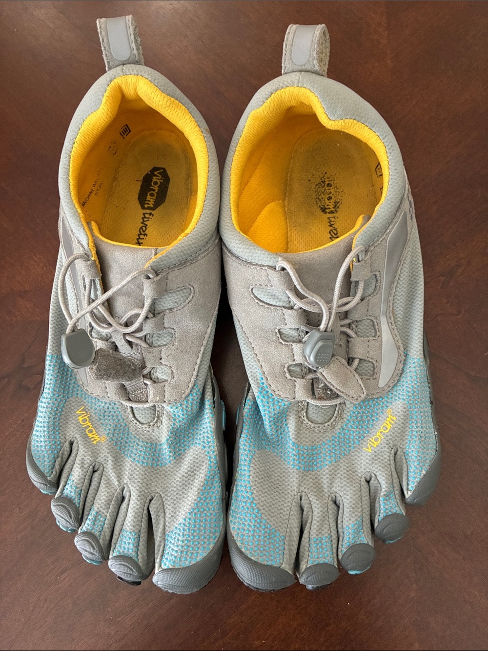 Vibram FiveFingers Gray and Yellow Women's Athletic Toe Shoes